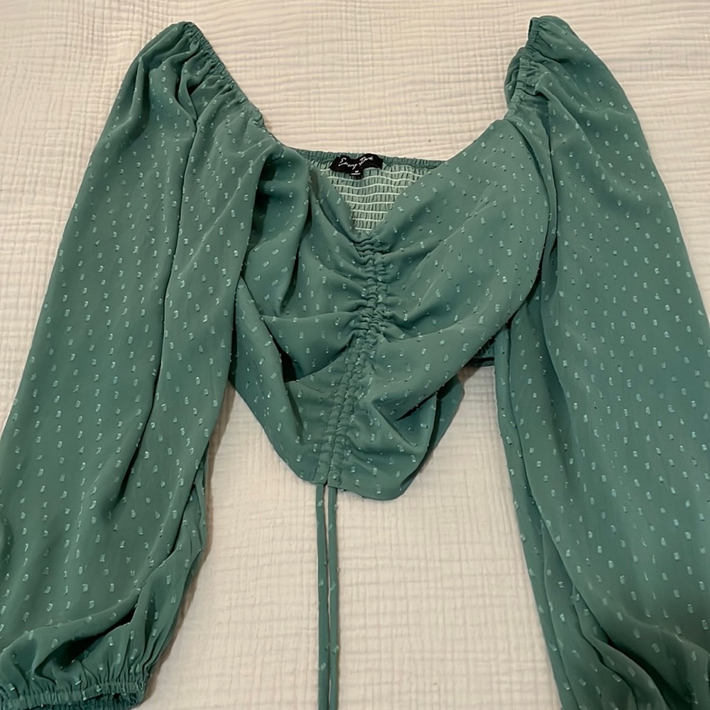 Smocked Crop Top With Cute Pattern - image 1